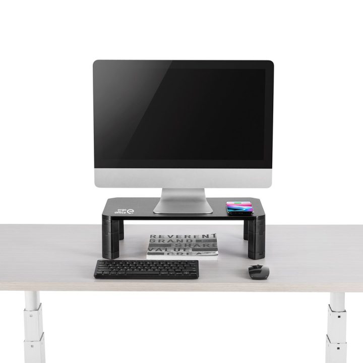 Ergo Office ER-415 Supporto monitor ripiano ricarica wireless Qi regolabile 17 - 32 20kg caricabatterie a induzione