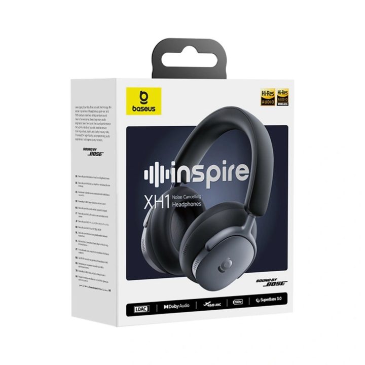 Cuffie wireless Baseus Inspire XH1 Sound by Bose ANC Dolby Audio colore Buco Nero