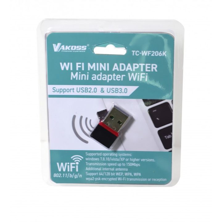 Vakoss TC-WF206K USB WLAN Adattatore di rete (Wi-Fi) 2.4GHz