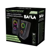 Esperanza EGS103 Altoparlanti 2.0 LED neri 6W