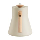 Fellow Stagg EKG PRO 900ml electric kettle in sesame beige with a wooden handle