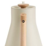 Fellow Stagg EKG PRO 900ml electric kettle in sesame beige with a wooden handle