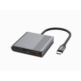 Gembird A-CM-COMBO3-05 USB Type-C adattatore multiporta 3-in-1 (porta USB + HDMI + USB-C video) grigio spazio