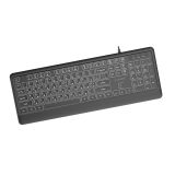 Gembird KB-UML-04-CYRL Tastiera slim cablata retroilluminata nera layout cirillico
