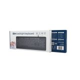 Gembird KB-UML-04-CYRL Tastiera slim cablata retroilluminata nera layout cirillico