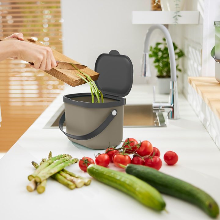 ROTHO Albula Cappuccino - contenitore raccolta differenziata - 3 2l