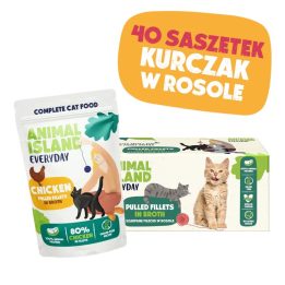 ANIMAL ISLAND Pollo in brodo - cibo umido per gatti - 40x85g
