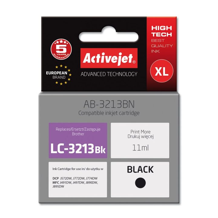 Activejet AB-3213BN Cartuccia d'inchiostro (sostituzione per Brother LC3213BK Supreme 11 ml nero)