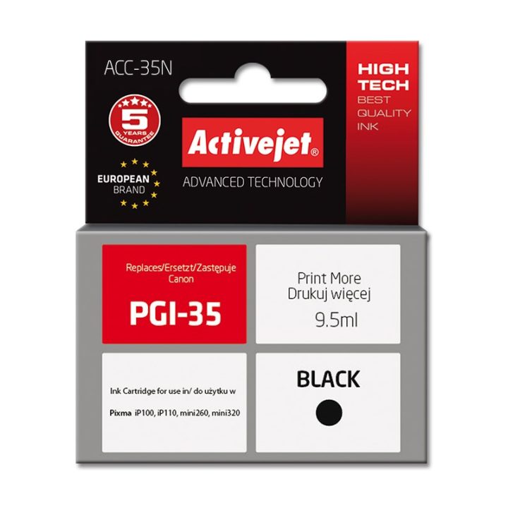 Activejet ACC-35N cartuccia d'inchiostro (sostituzione per Canon PGI-35 Supreme 9.5 ml nero)