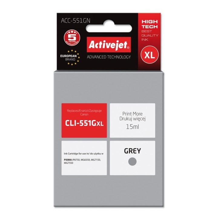 Activejet ACC-551GN Inchiostro (sostituzione per Canon CLI-551G Supreme 15 ml grigio)