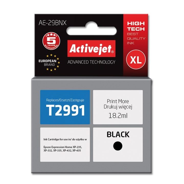 Activejet AE-29BNX cartuccia d'inchiostro (sostituzione per Epson 29XL T2991 Supreme 18 ml nero)
