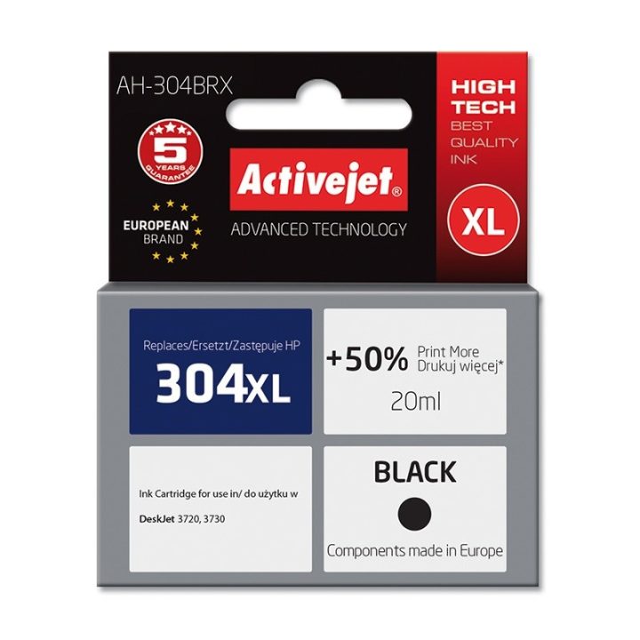 Activejet AH-304BRX Inchiostro (sostituzione per HP 304XL N9K08AE Premium 20 ml nero)