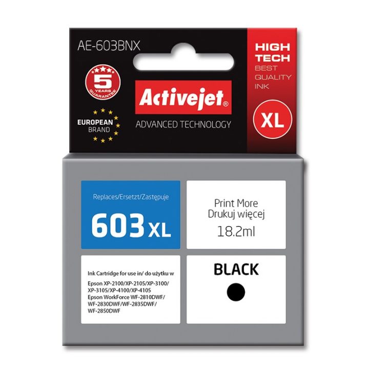 Activejet AE-603BNX inchiostro (sostitutivo per Epson 603XL T03A14 Supreme 18 2 ml nero)