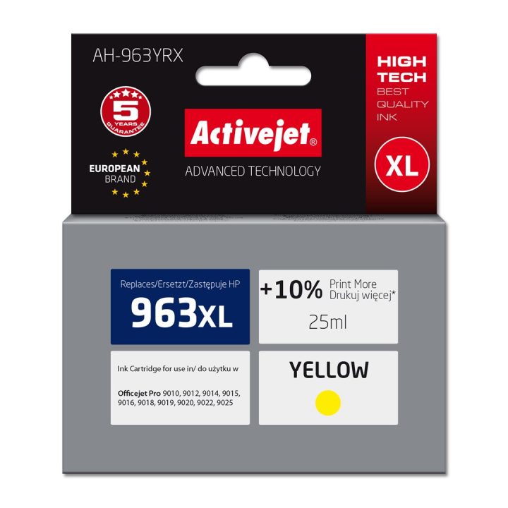 Activejet AH-963YRX Inchiostro (ricambio per HP 963XL 3JA29AE Premium 1760 pagine 25 ml giallo)