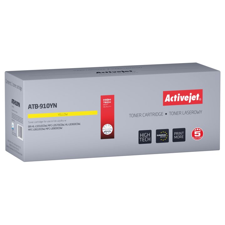 Activejet ATB-910YN toner (sostituzione Brother TN-910Y Supreme 9000 pagine giallo)