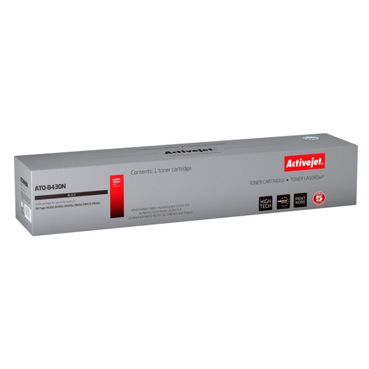 Activejet ATO-B430N Toner (sostituzione per OKI 43979202 Supreme 7000 pagine nero)
