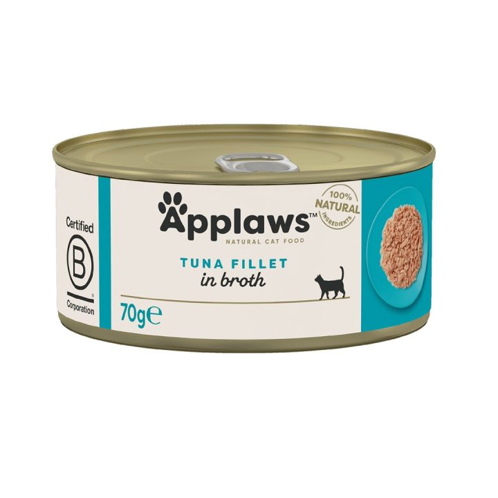 APPLAWS Filetto di tonno in brodo - cibo umido per gatti - 70g
