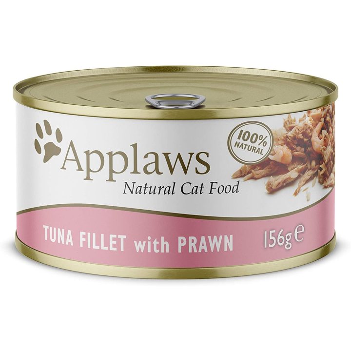 APPLAWS Natural Cat Food Filetto di tonno con gamberetto - cibo umido per gatti - 156g