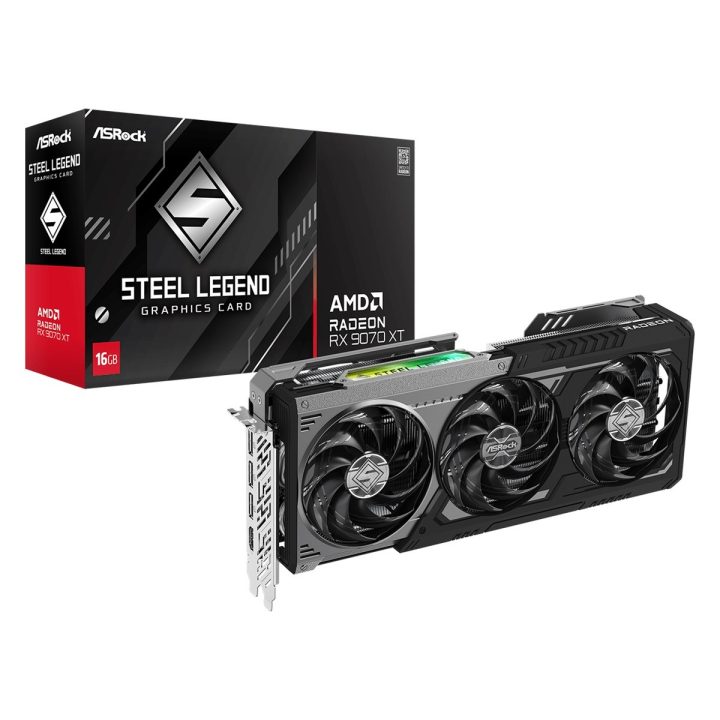 ASRock AMD Radeon™ RX 9070 XT scheda grafica Steel Legend Dark 16GB