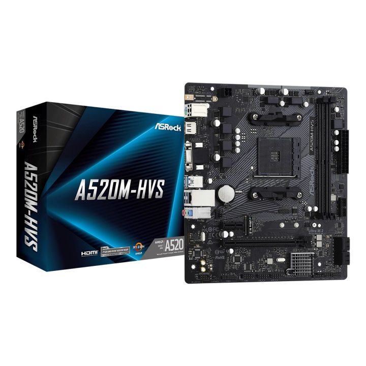 Asrock A520M-HVS AMD A520 Socket AM4 micro ATX