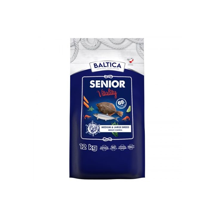 BALTICA Excellent Senior Vitality Pesce baltico Razze medie e grandi - cibo secco per cani - 12kg
