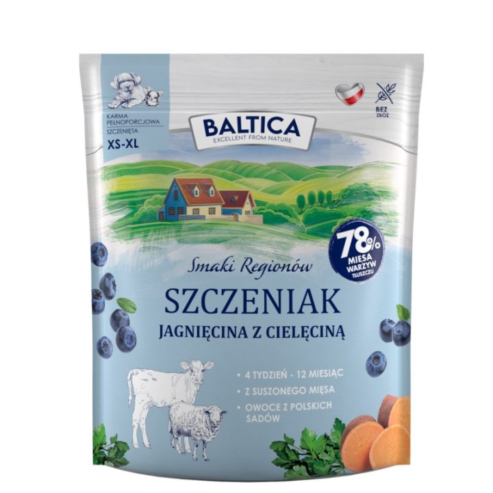 BALTICA Smaki regionów Junior Agnello con vitello - cibo secco per cani - 1kg