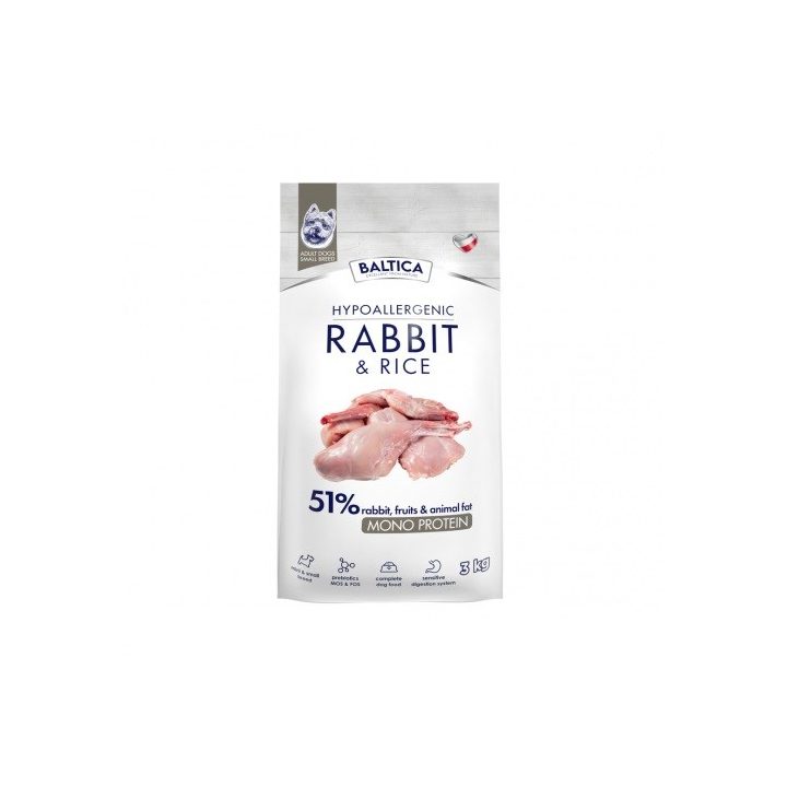 BALTICA Nutraceutic Hypoallergenic S Coniglio con riso - cibo secco per cani - 3kg