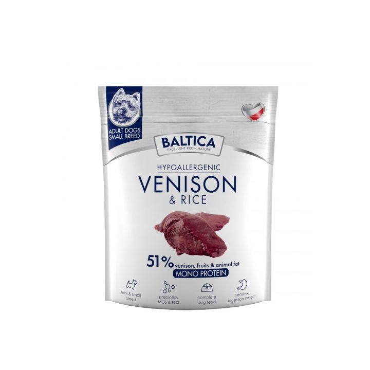 BALTICA Nutraceutic Hypoallergenic Razze piccole Cervo con riso - cibo secco per cani - 1kg