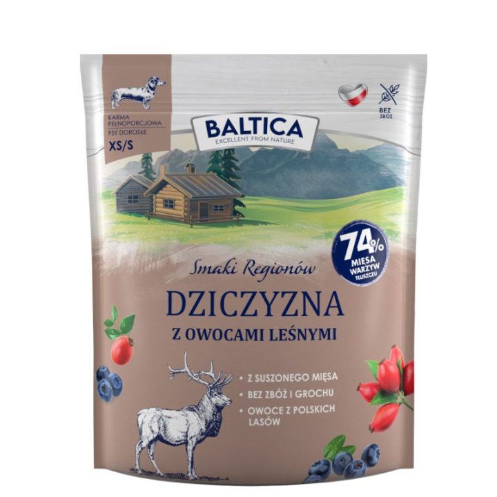 BALTICA Smaki regionów Razze Small Cervo con frutti di bosco - cibo secco per cani - 1kg