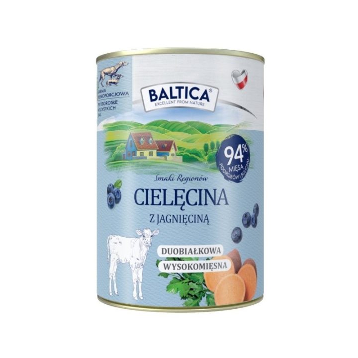 BALTICA Smaki regionów Vitello con agnello - cibo umido per cani - 400g