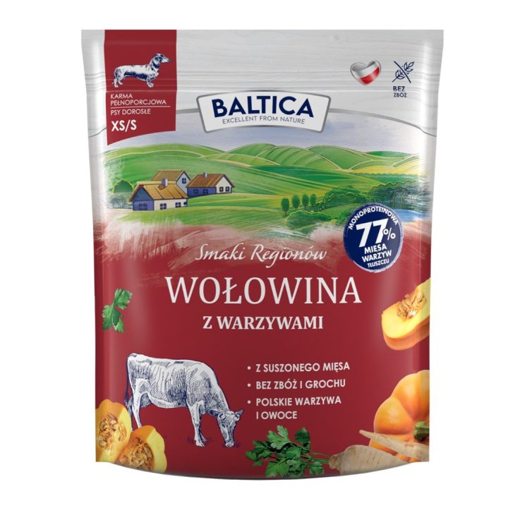BALTICA Smaki regionów Manzo con verdure Razze piccole Mono - cibo secco per cani - 1kg