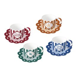 Set di 4 tazze e piattini BIALETTI Candyland 4 unità x 80 ml (NCANDY003)