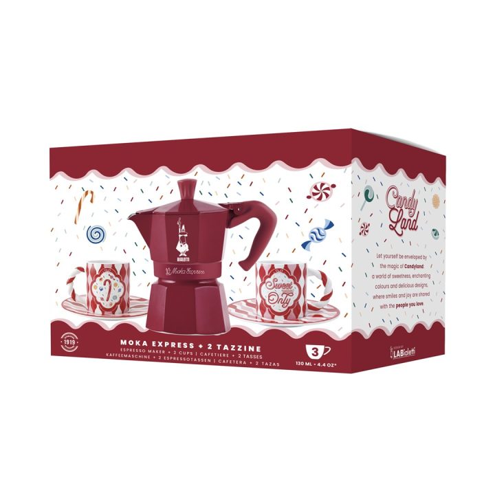 Moka Express 3TZ Set caffettiera + 2 tazze BIALETTI Candyland 130 ml (5460)