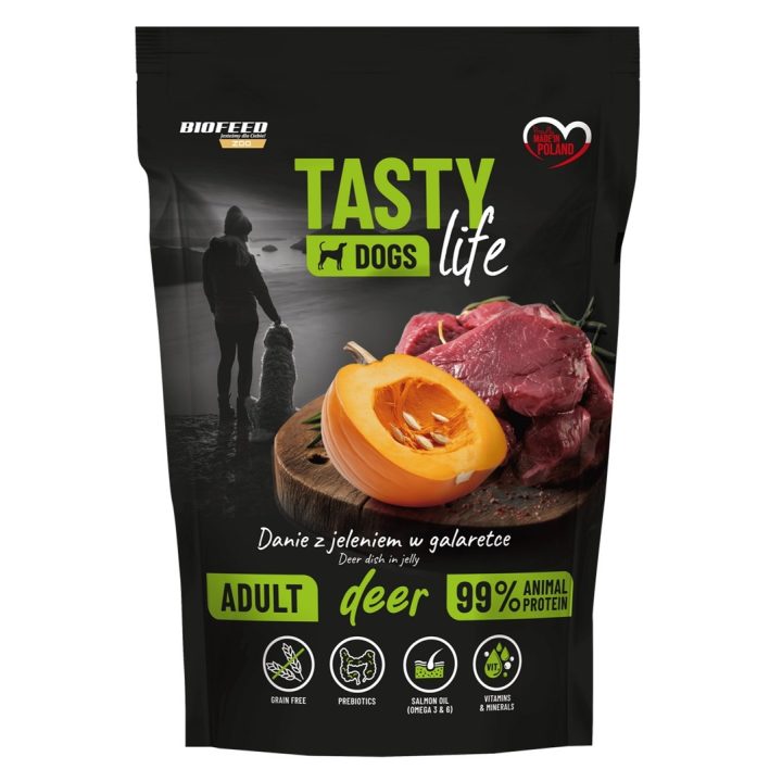BIOFEED Tasty Dogs Life Cervo - cibo umido per cani - 500g