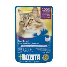 BOZITA Pezzi sterilizzati in gelatina con tacchino - cibo umido per gatti - 85g