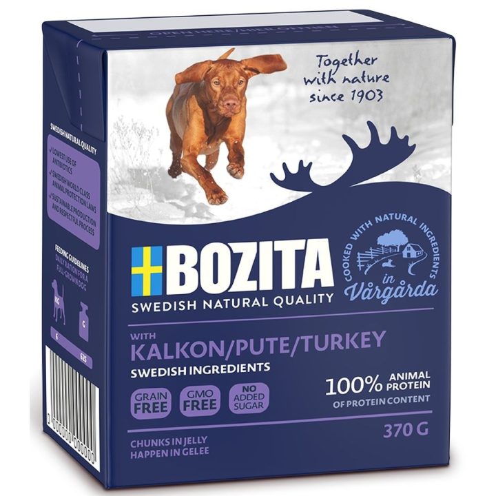 BOZITA Cibo umido per cani Bocconcini in gelatina Tacchino 370 g