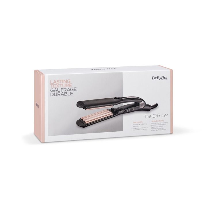 BaByliss The Crimper Piastra ondulante Caldo Nero Rosa 70.9 (1.8 m)