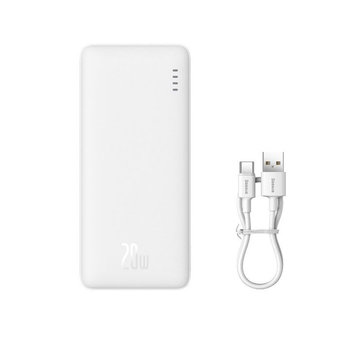 Baseus Airpow Power bank 10000mAh 20W + 30cm USB-C cavo bianco