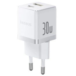Caricabatterie da parete Baseus Palm 30W USB-C USB-A bianco