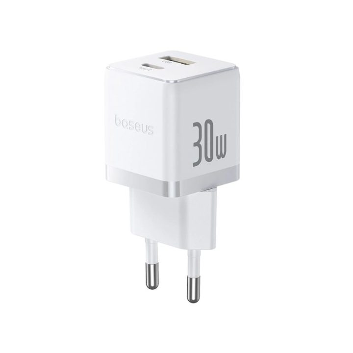 Caricabatterie da parete Baseus Palm 30W USB-C USB-A bianco