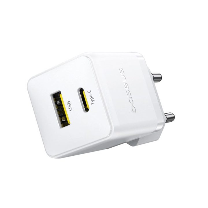 Caricabatterie da parete Baseus Palm 30W USB-C USB-A bianco