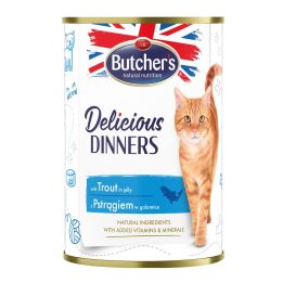 BUTCHER'S Delicious Dinners Pezzi con trota in gelatina - cibo umido per gatti - 400g