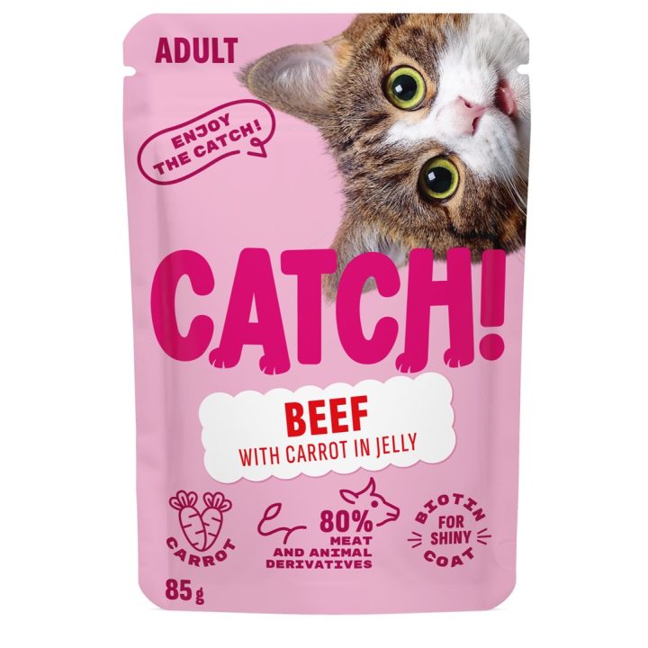 CATCH Manzo e carota in gelatina - cibo umido per gatti - 85g