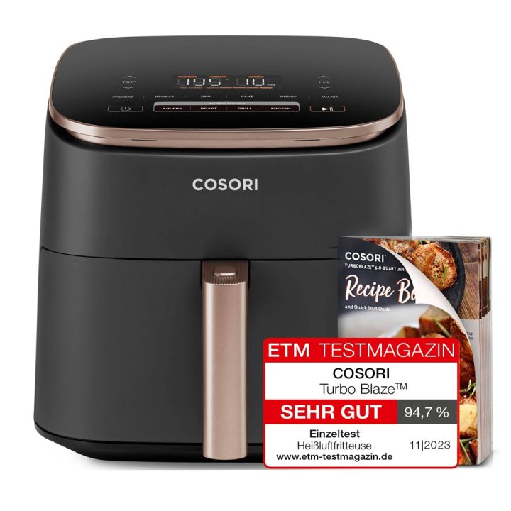 Cosori Turbo Blaze Chef Edition Single 6 L Autonomo 1725 W Friggitrice ad aria calda Nero Rosa oro