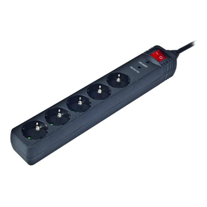 Gembird SPG5-C-10 Protezione da sovratensione nero 5 AC presa(e) 250 V 3 m