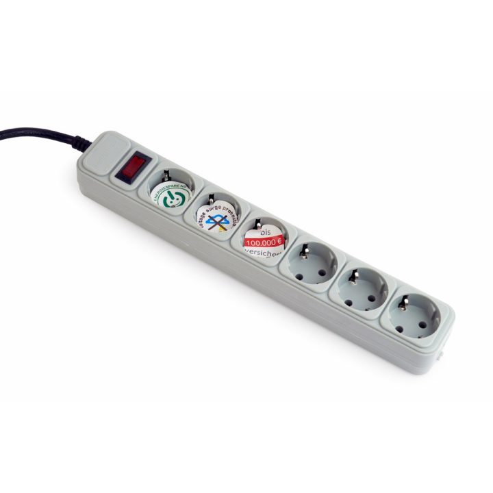 Gembird SPG6-B-6C prolunga di alimentazione 1.8 m 6 AC prese
