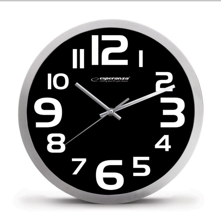 Esperanza EHC013K Orologio da parete - Zurich - orologio quarzo nero ovale bianco nero