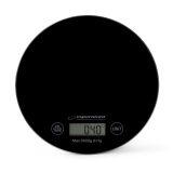 Esperanza EKS003K Bilancia da cucina nera rotonda da bancone bilancia elettronica