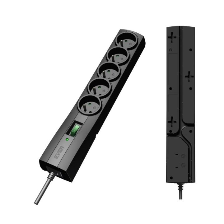 Ever T/LZ09-CLA050/0000 Protezione da sovratensioni Ciabatta nero 5 prese