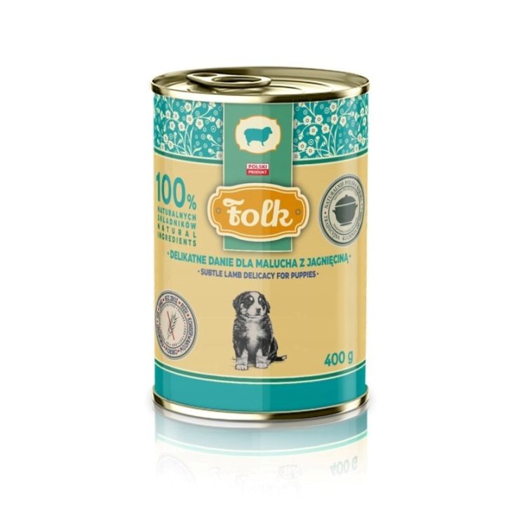 FOLK Pasto delicato per cuccioli con agnello mono - cibo umido per cani - 400g